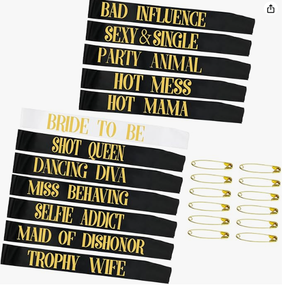 12 Pack- Bachelorette Party Bride To Be Sash