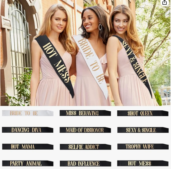 12 Pack- Bachelorette Party Bride To Be Sash