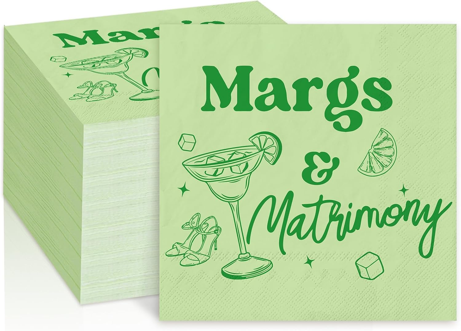25 Pcs Margs and Matrimony Cocktail Napkin