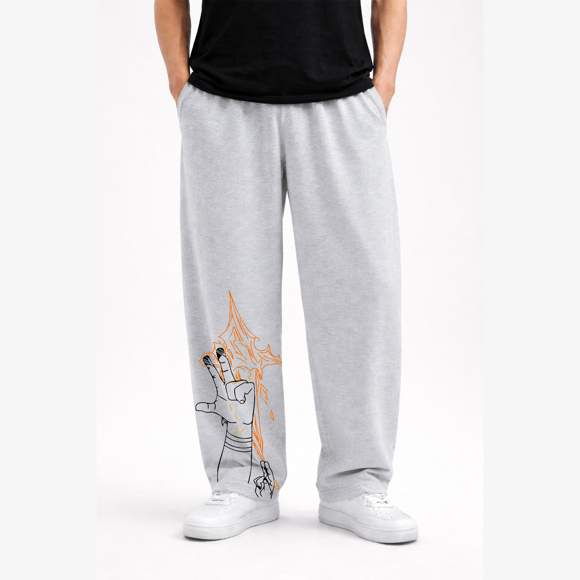 SUKUNA FLAME TROUSERS WHITE