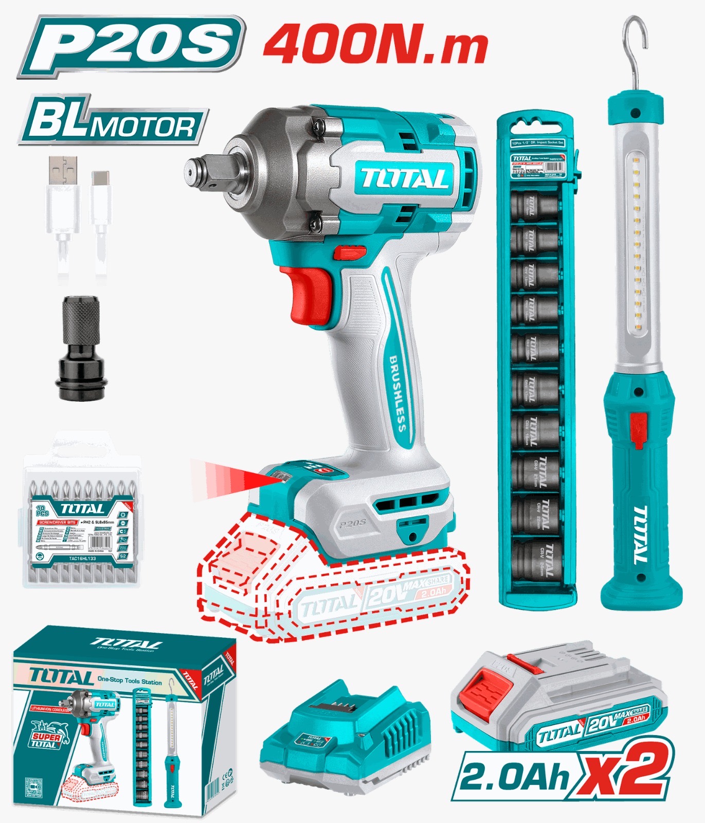 Llave de impacto TOTAL P20S