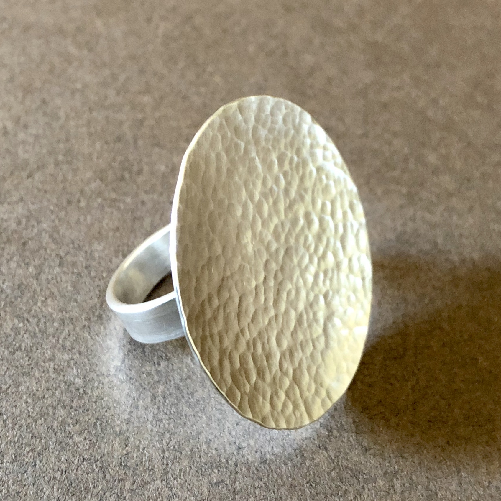 Bague argent ronde martelée