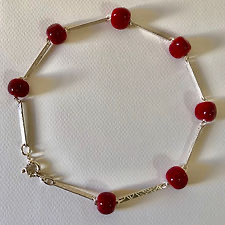 Bracelet perles rouges