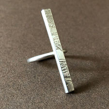 Bague argent barre contemporaine