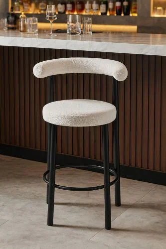 Modern Bouclé Bar Stool