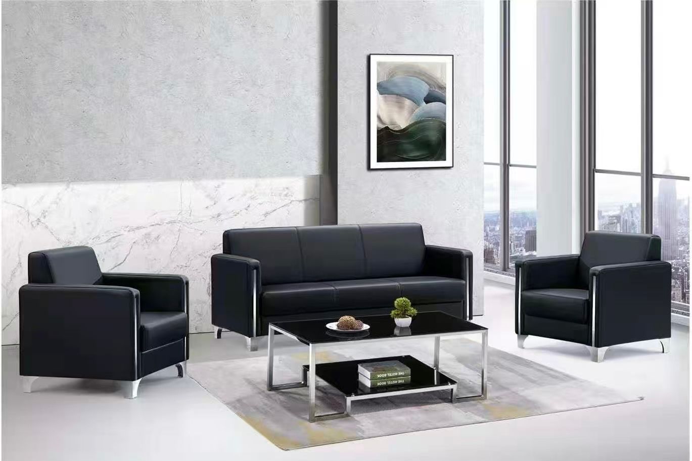 Modern Black Sofa Set