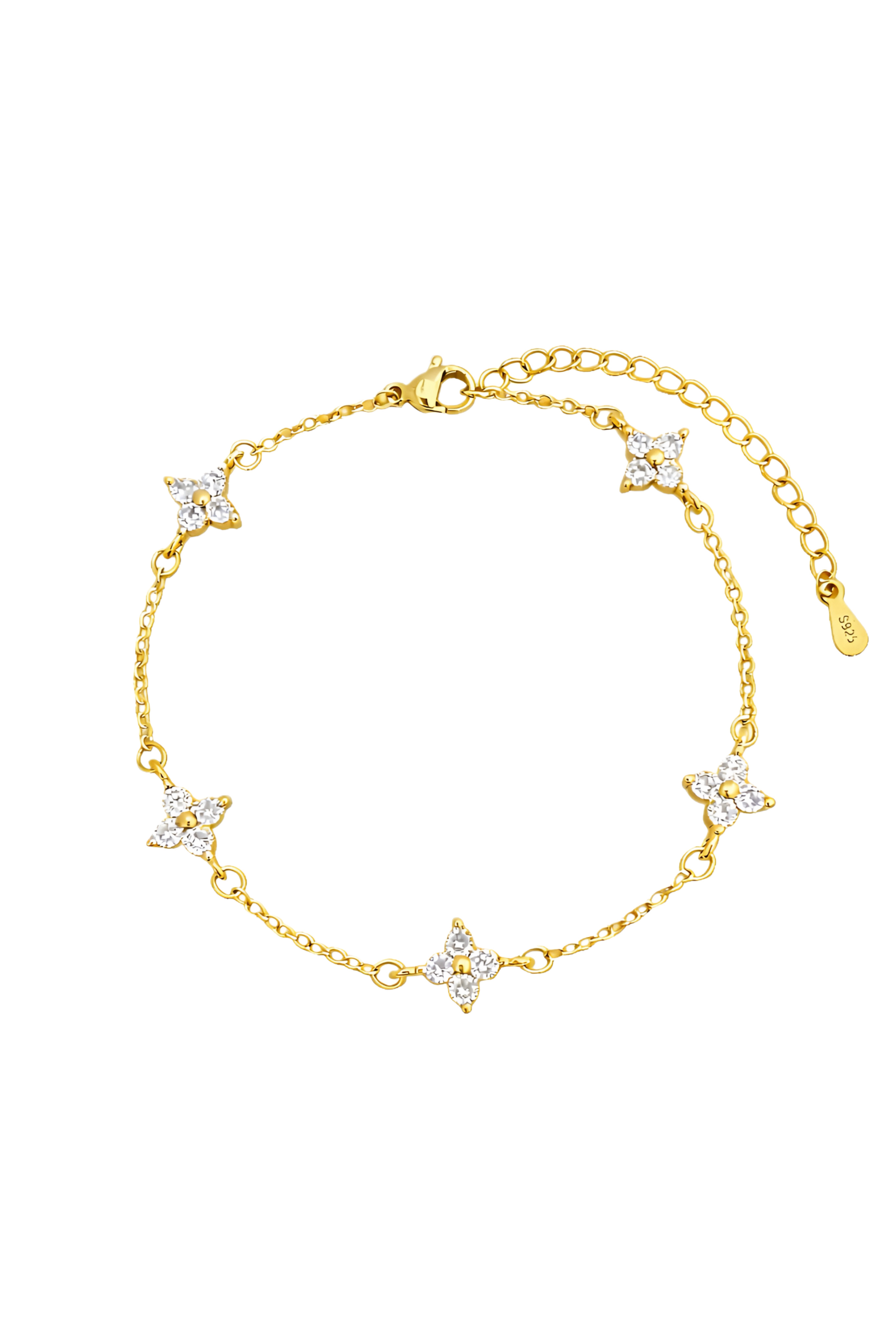 Crystal clover bracelet