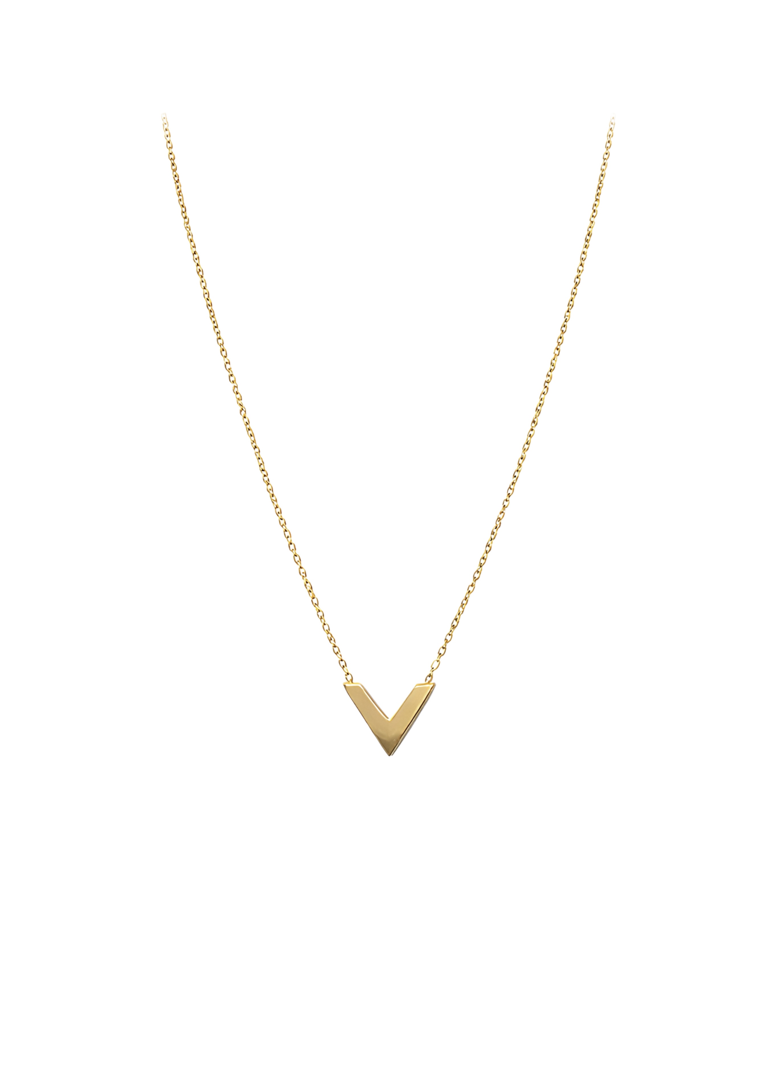 Gold V necklace