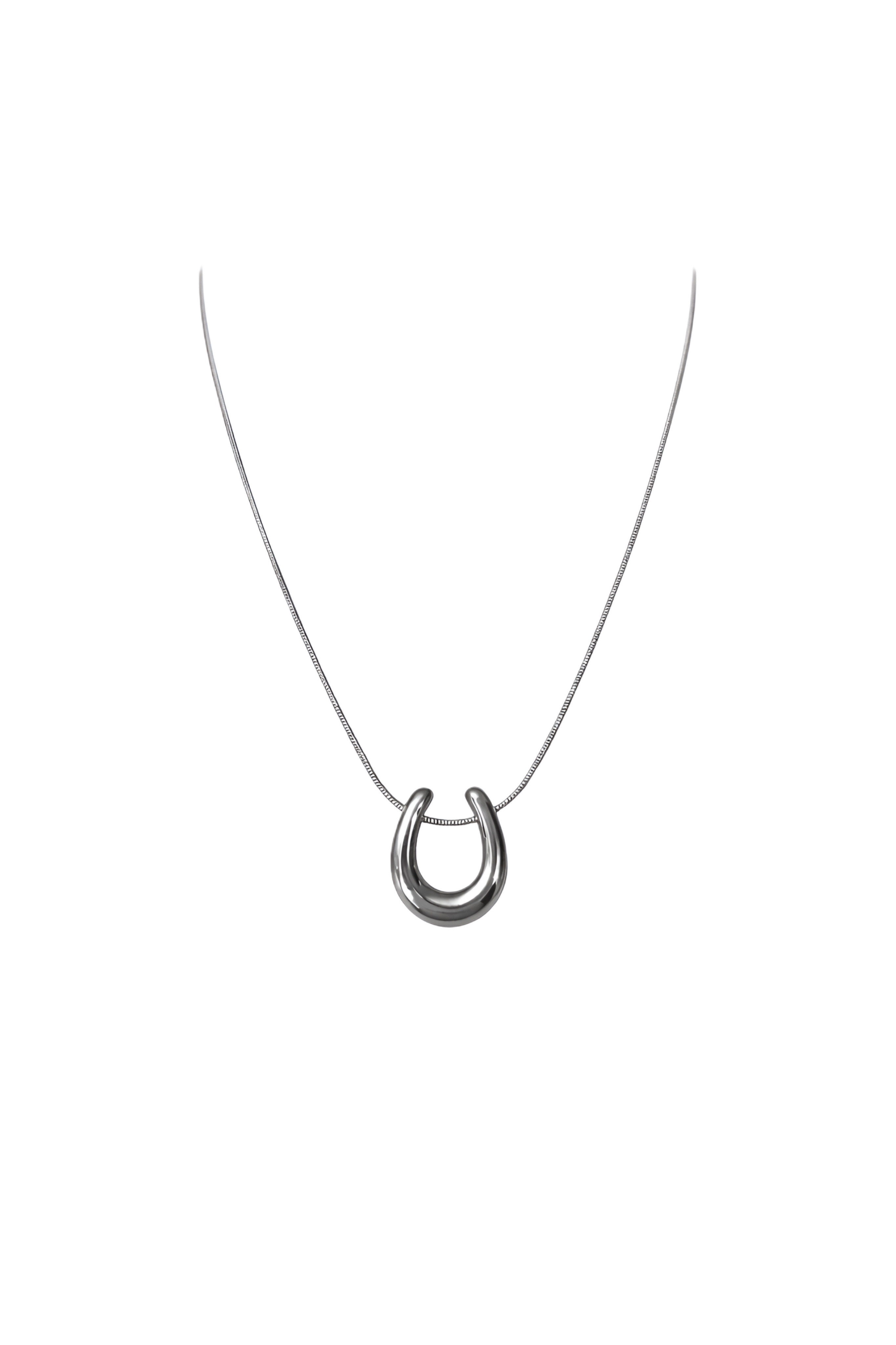 Silver horseshoe necklace