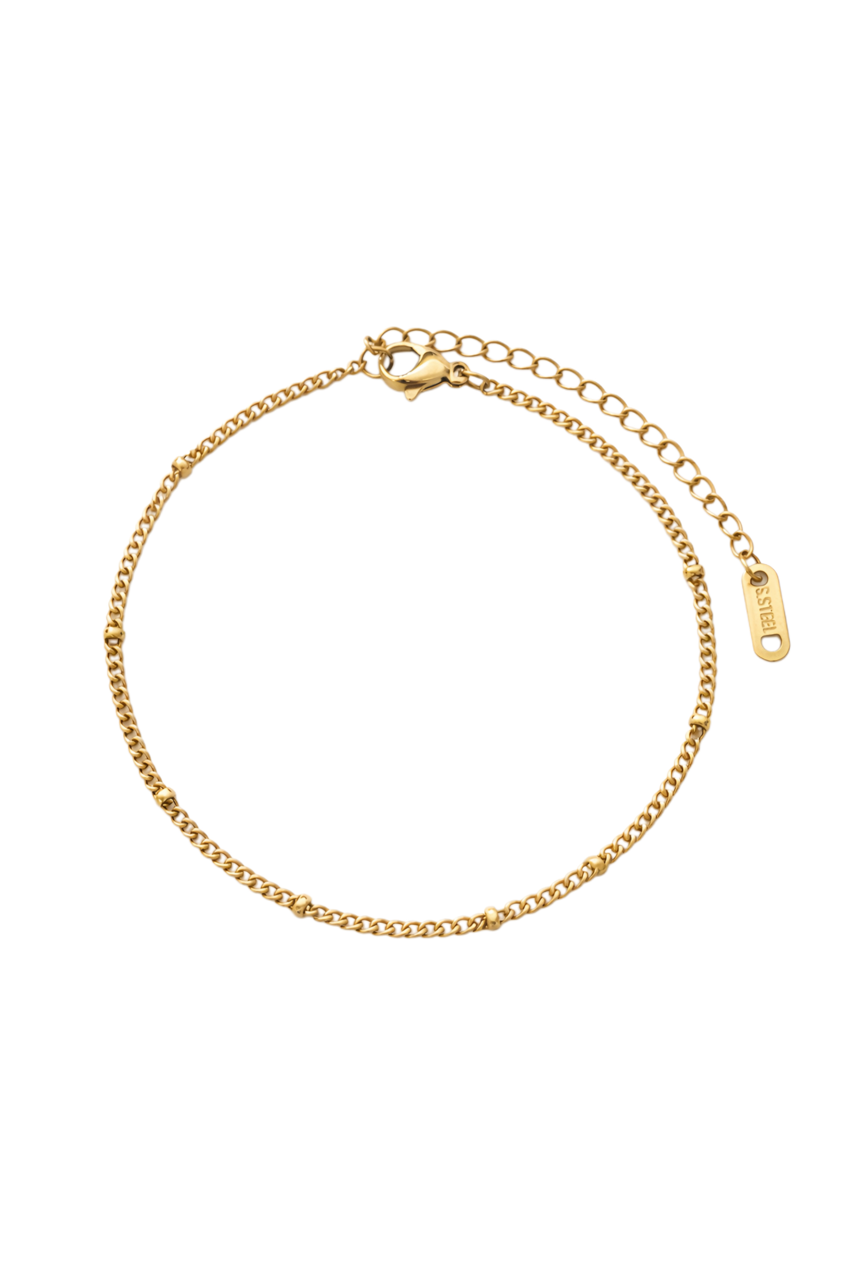 Curb chain bracelet with beads