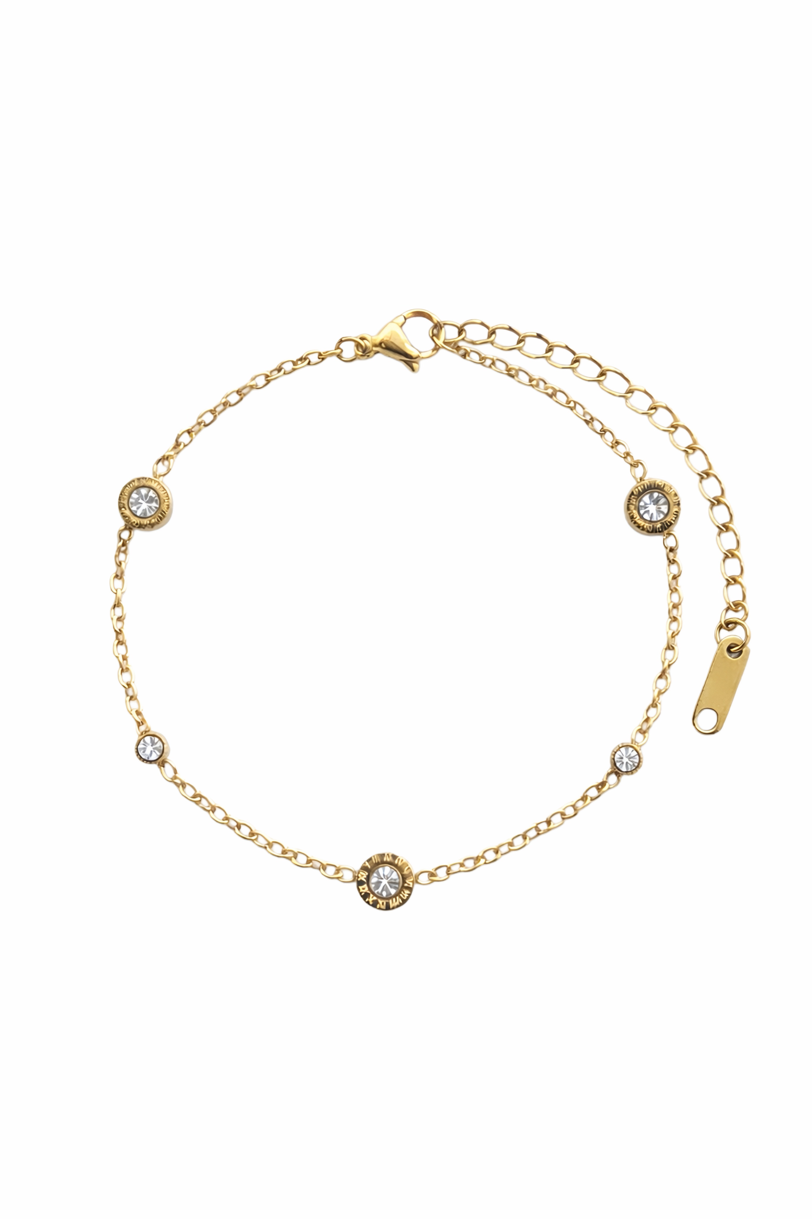 Roman numeral crystal bracelet