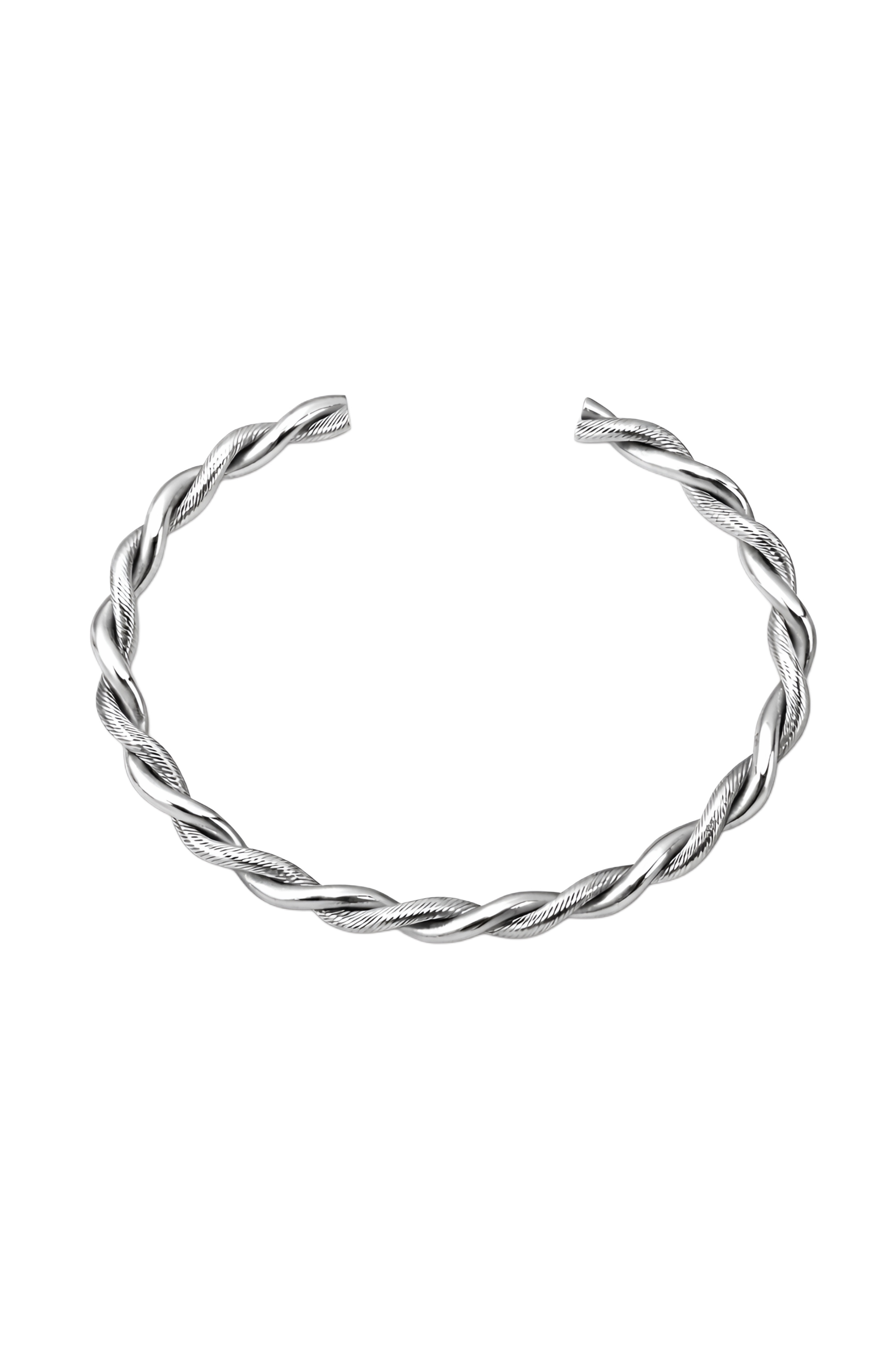 Silver braided bangle