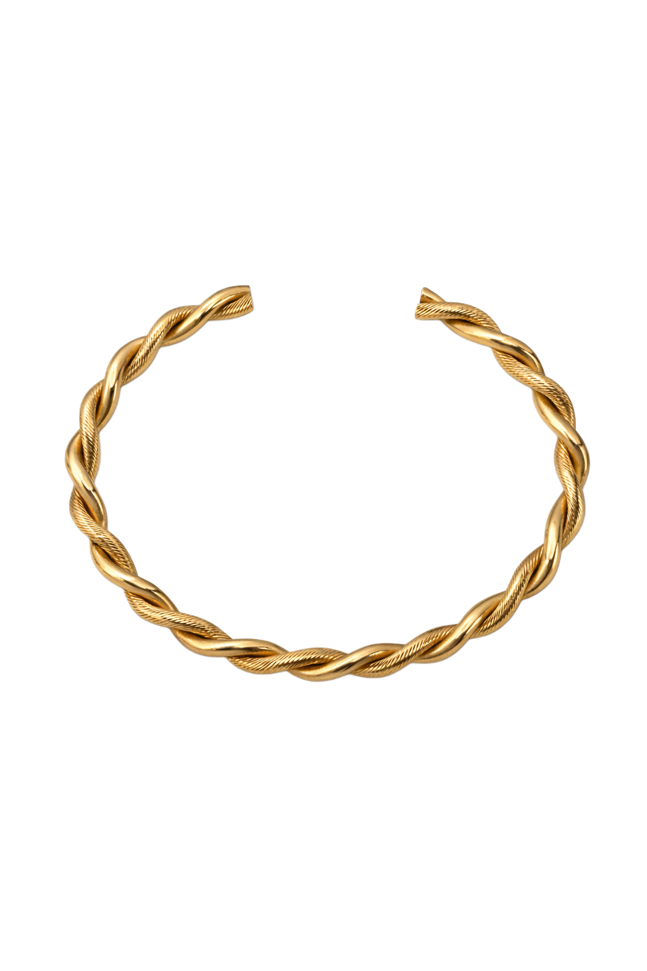 Gold braided bangle