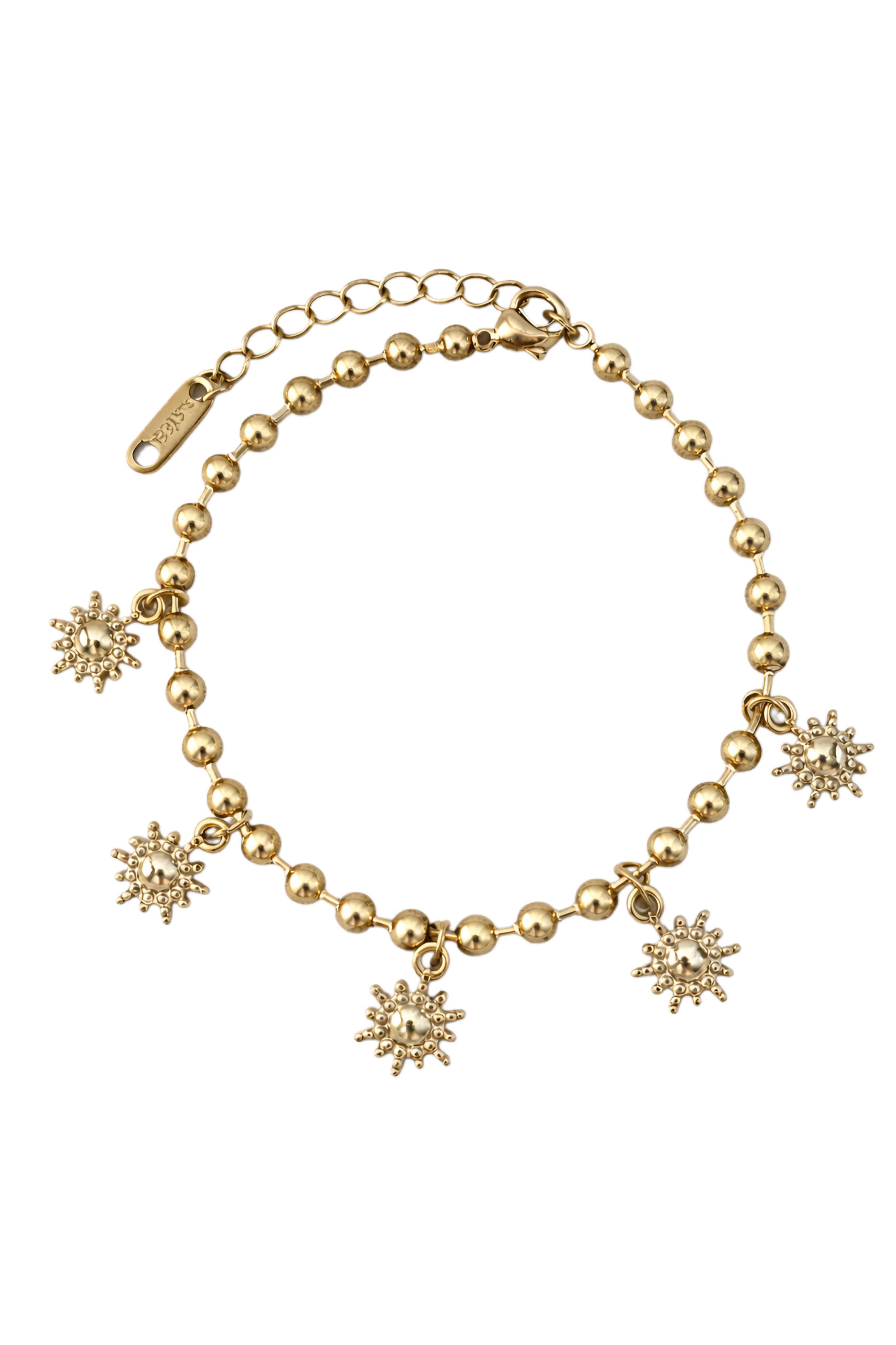 Bracelet with beads and sun charms