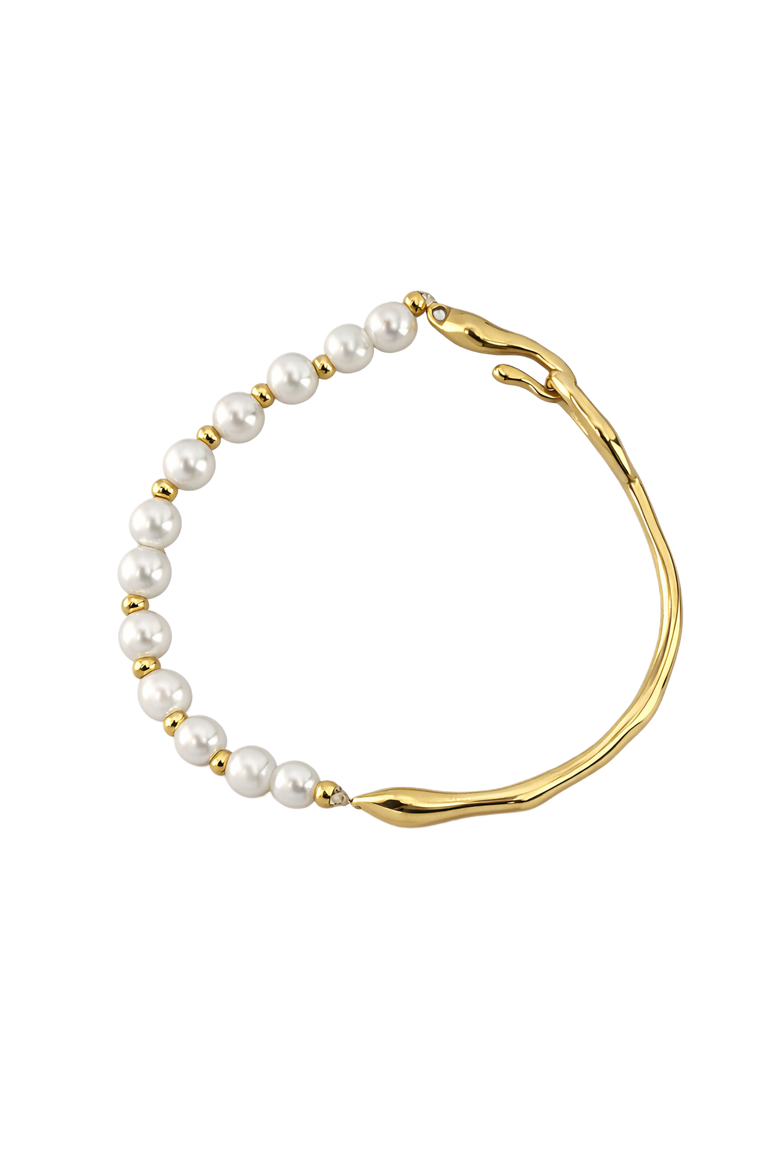 Semi bangle with pearls