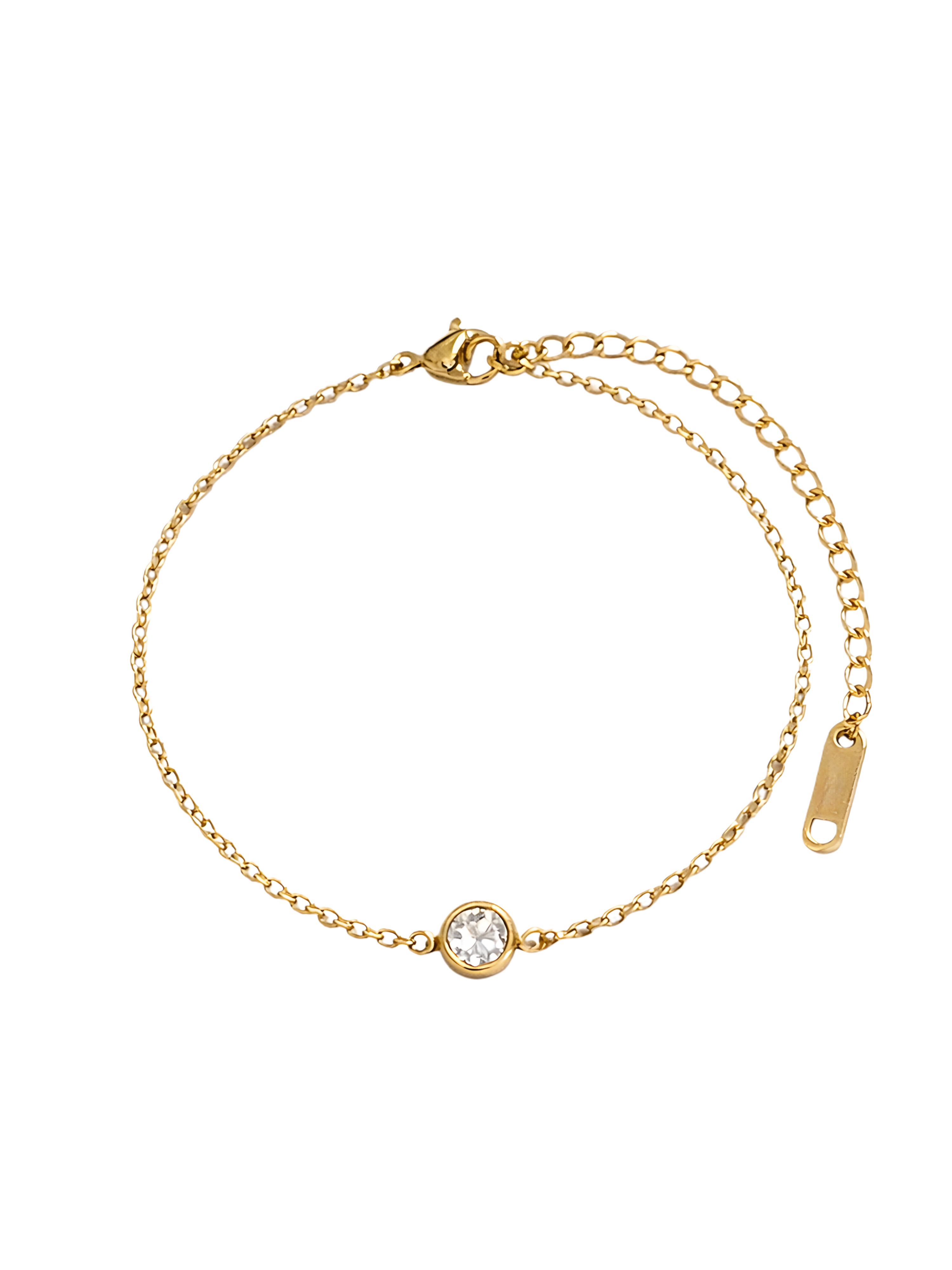 Bracelet with a round crystal