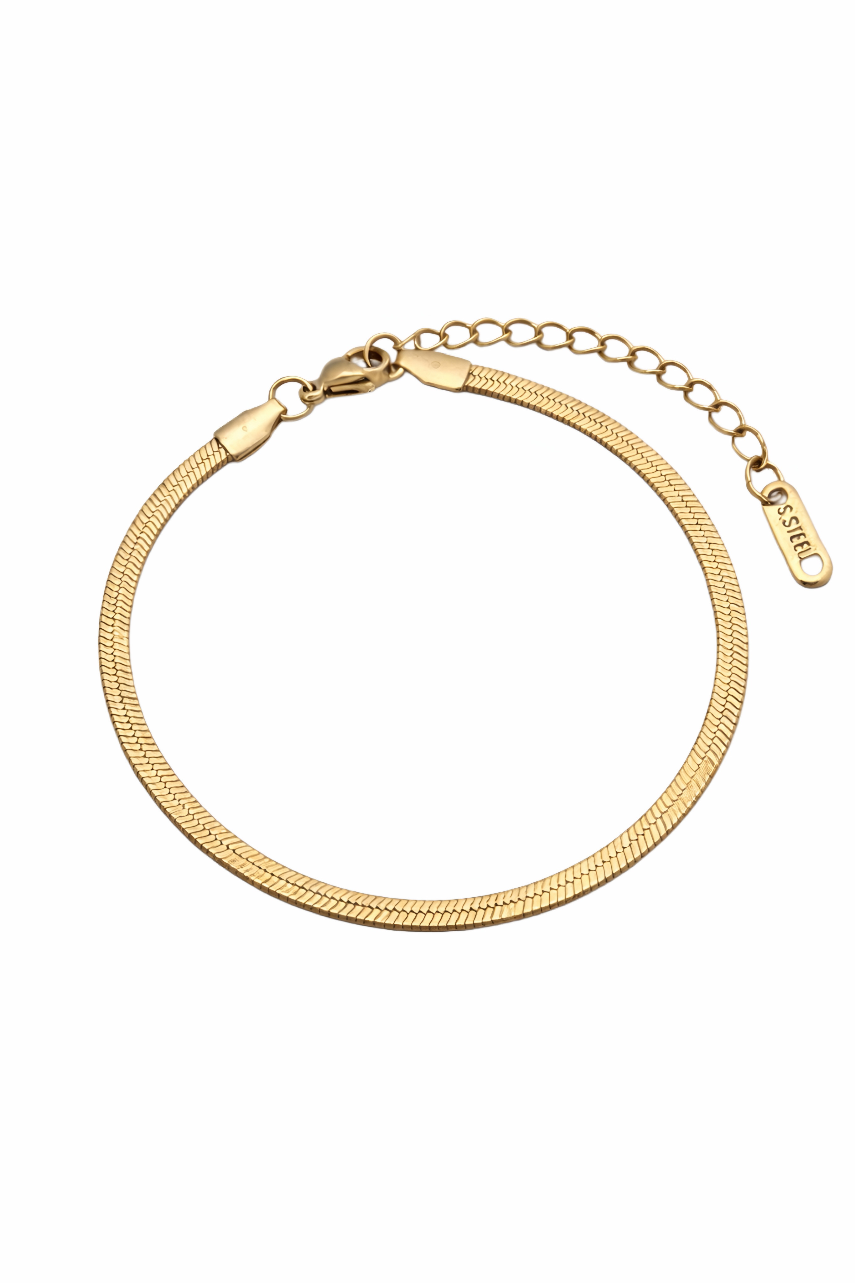 Flat snake chain bracelet