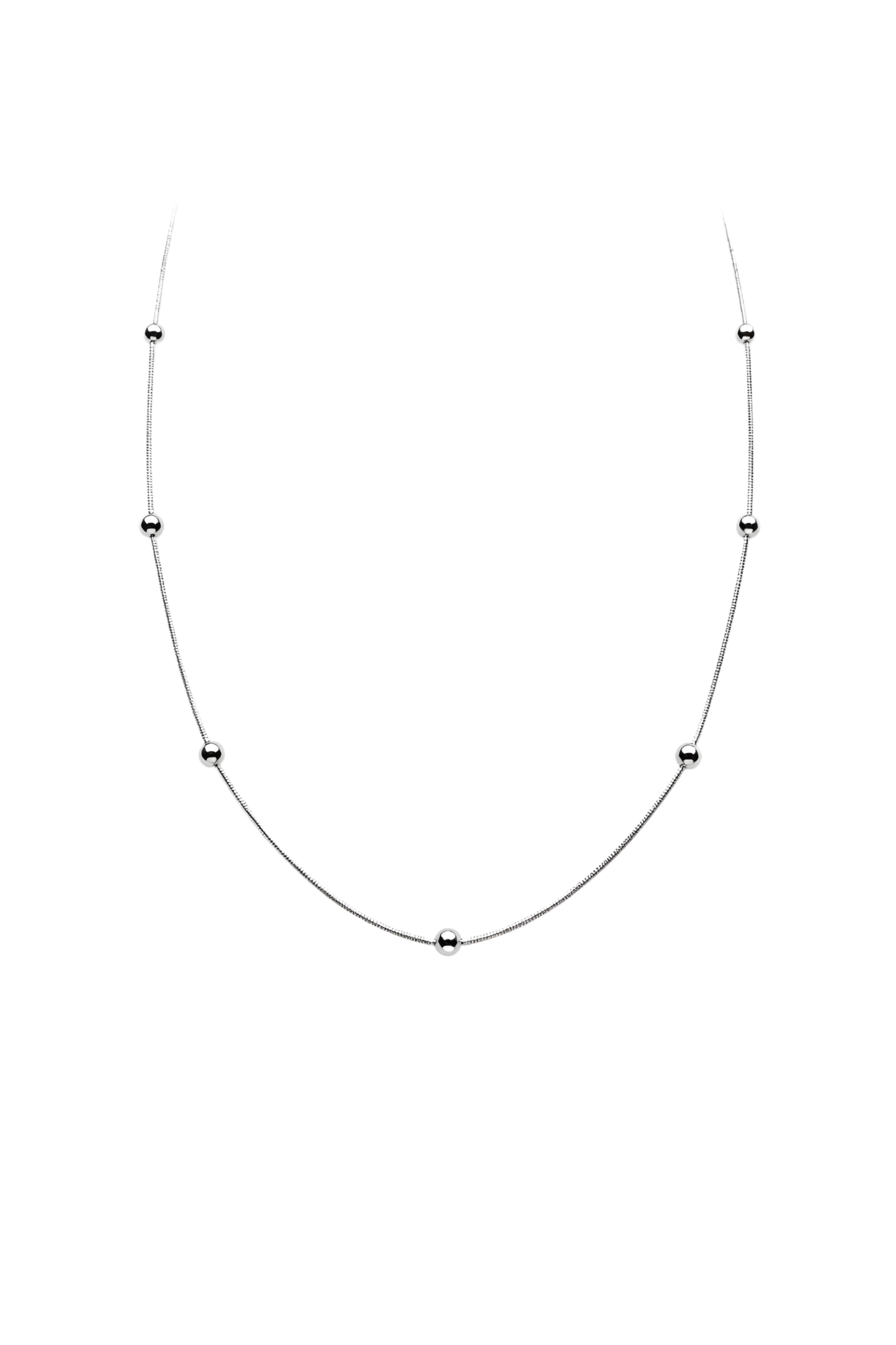 Round snake chain necklace with beads