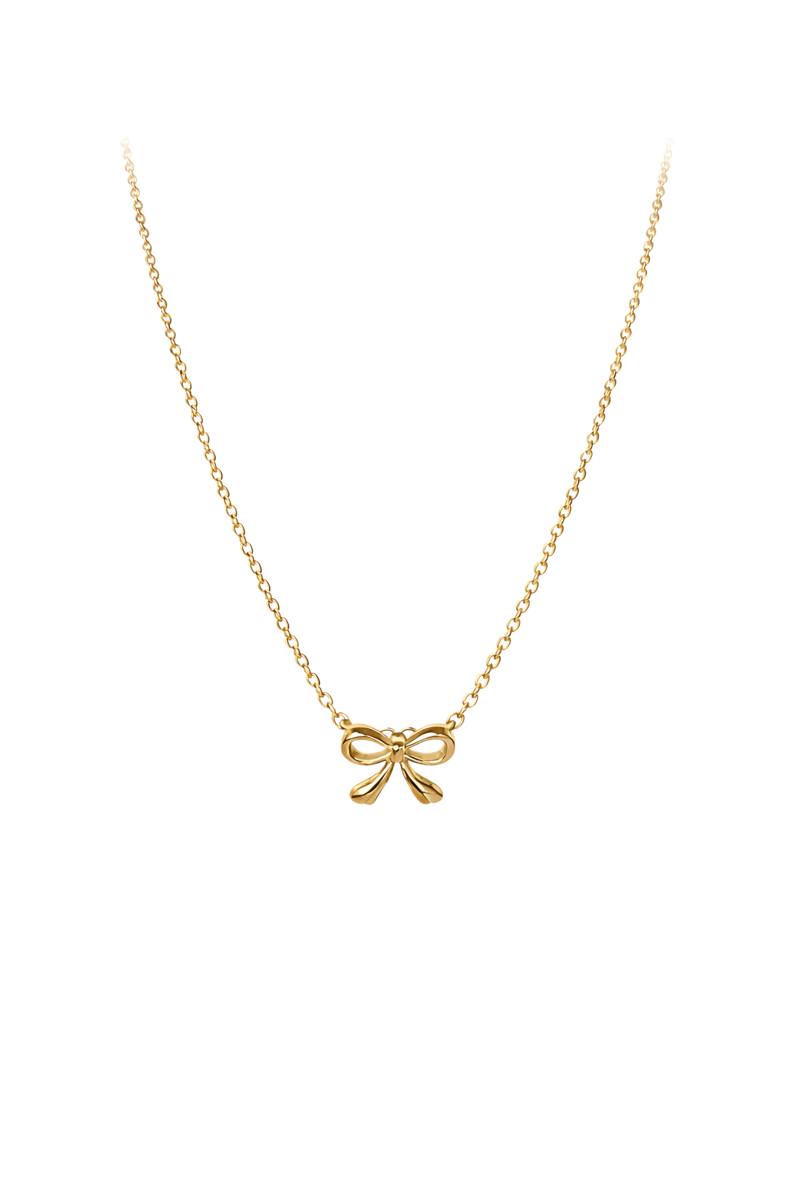 Gold bow necklace