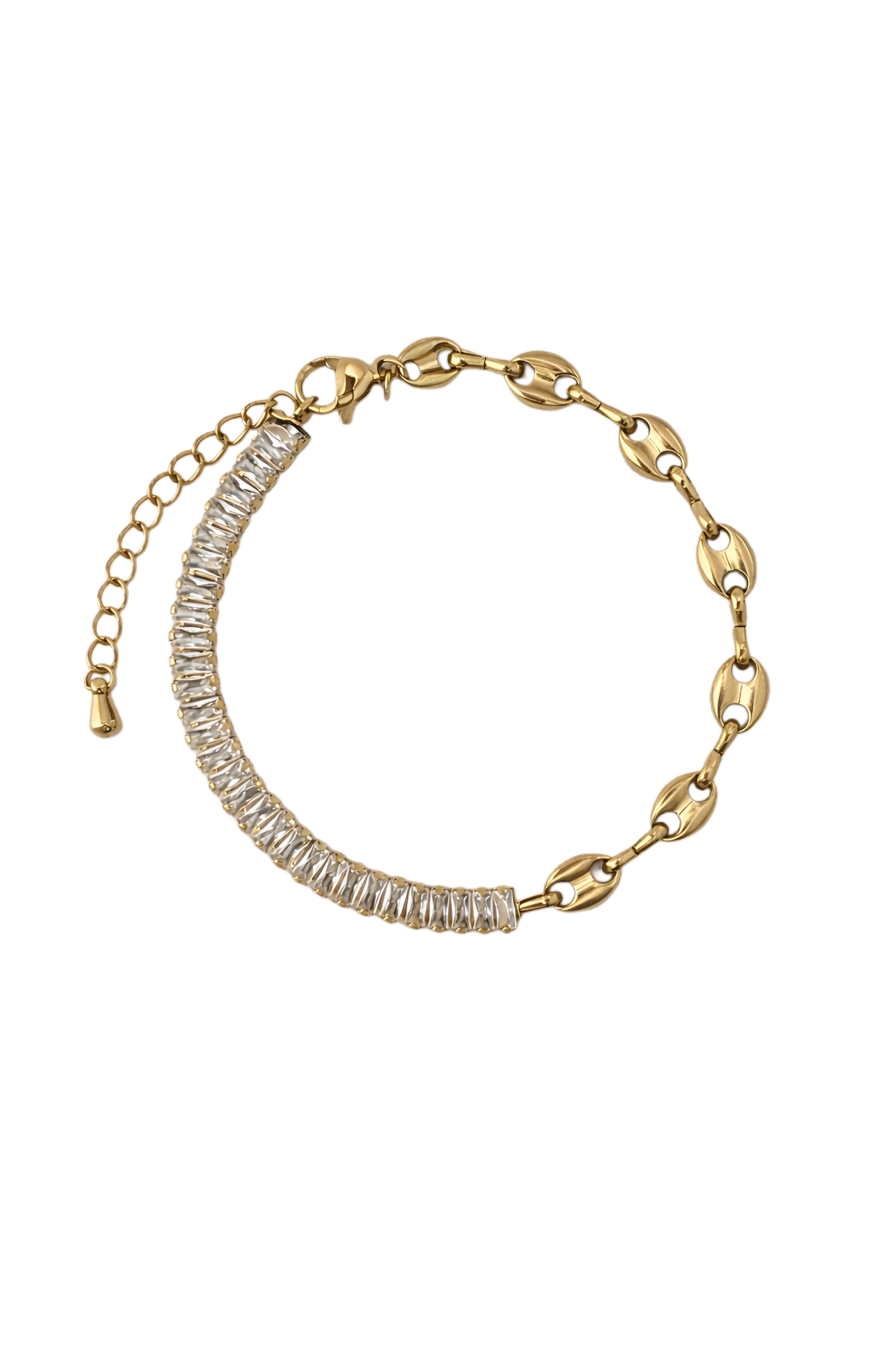 Half tennis chain bracelet