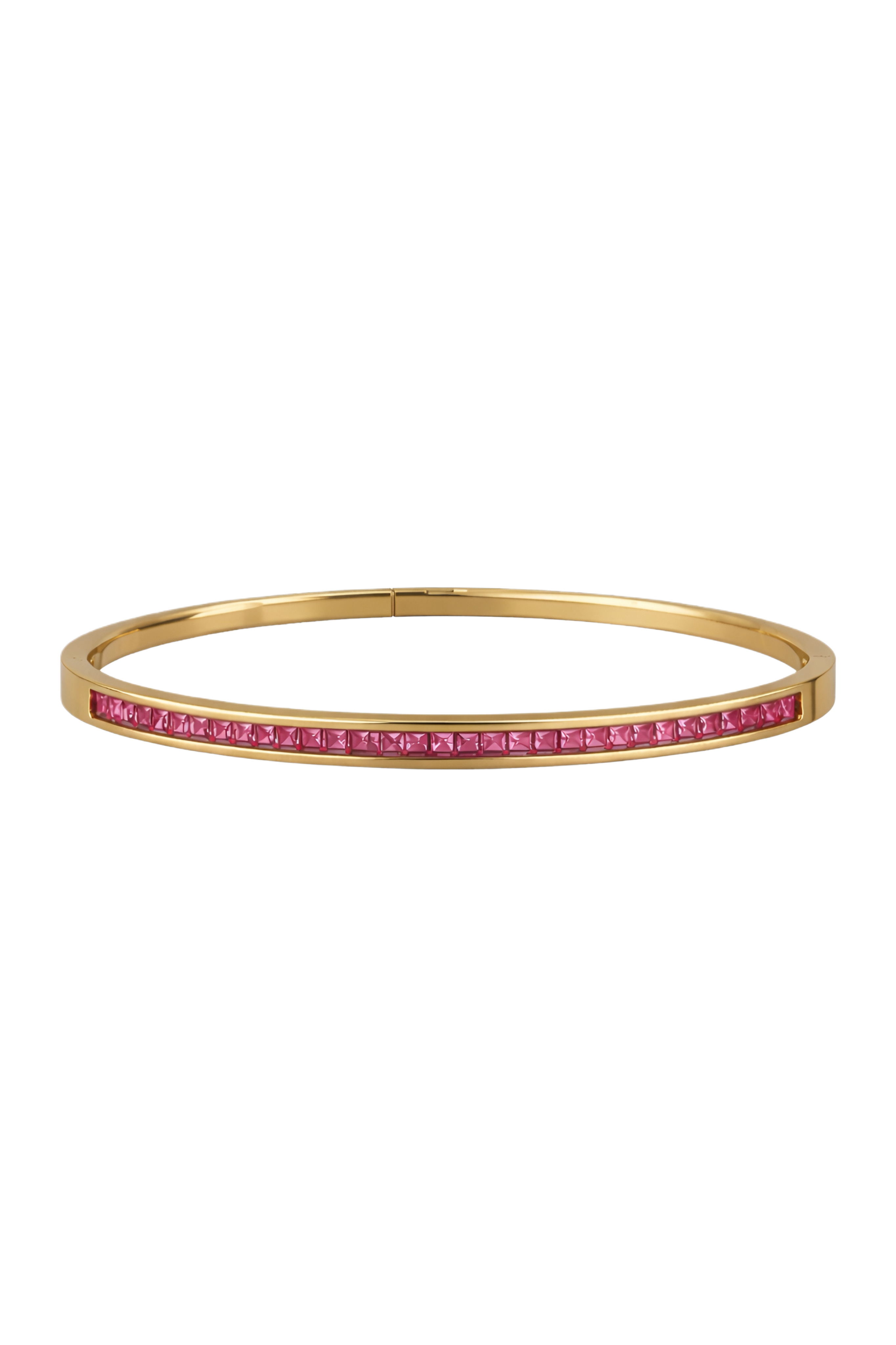 Gold pink crystal bangle