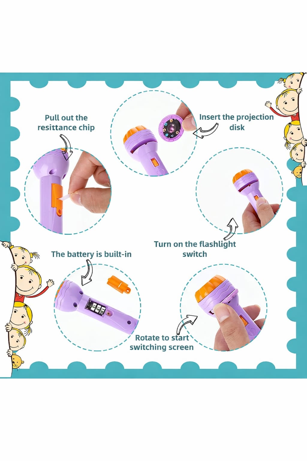 Kids Projection Flashlight