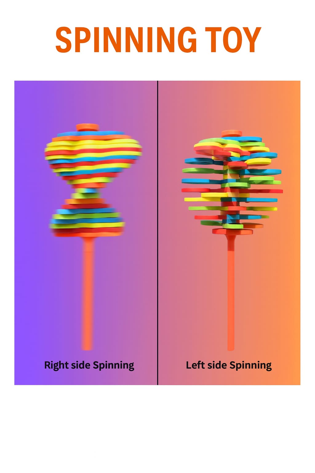 Rainbow plastic Spinning Toy