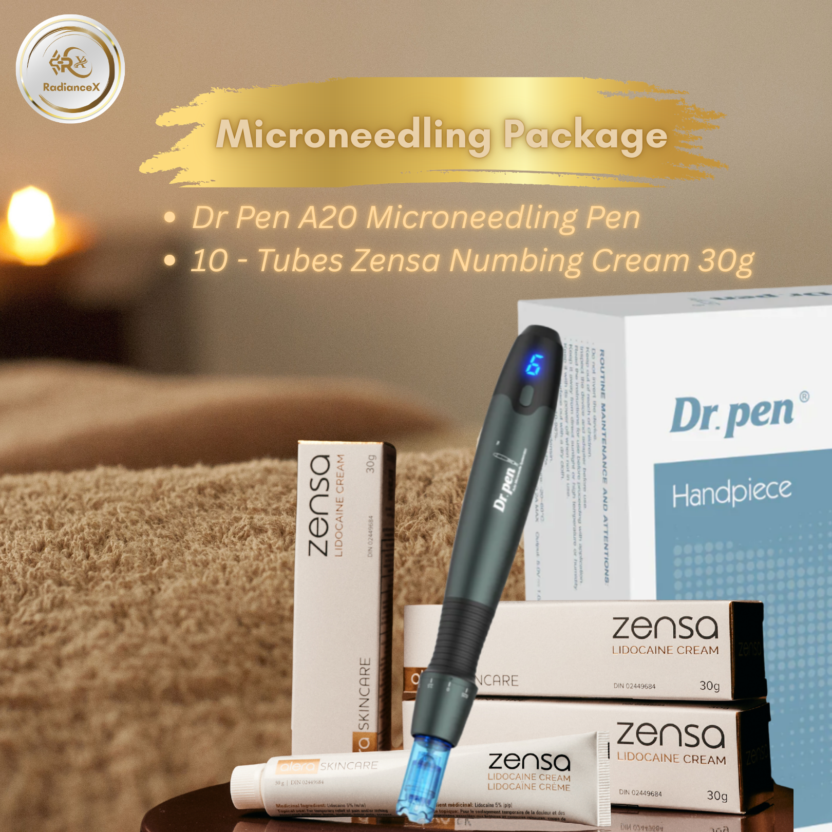 Zensa Numbing Cream 30gm (10 Tubes) + Dr Pen A20 Microneedling Pen