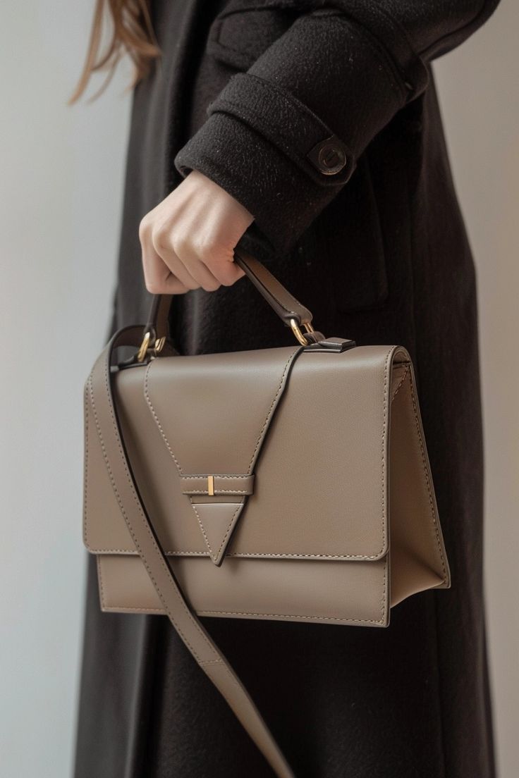 Elegant Taupe Leather Handbag