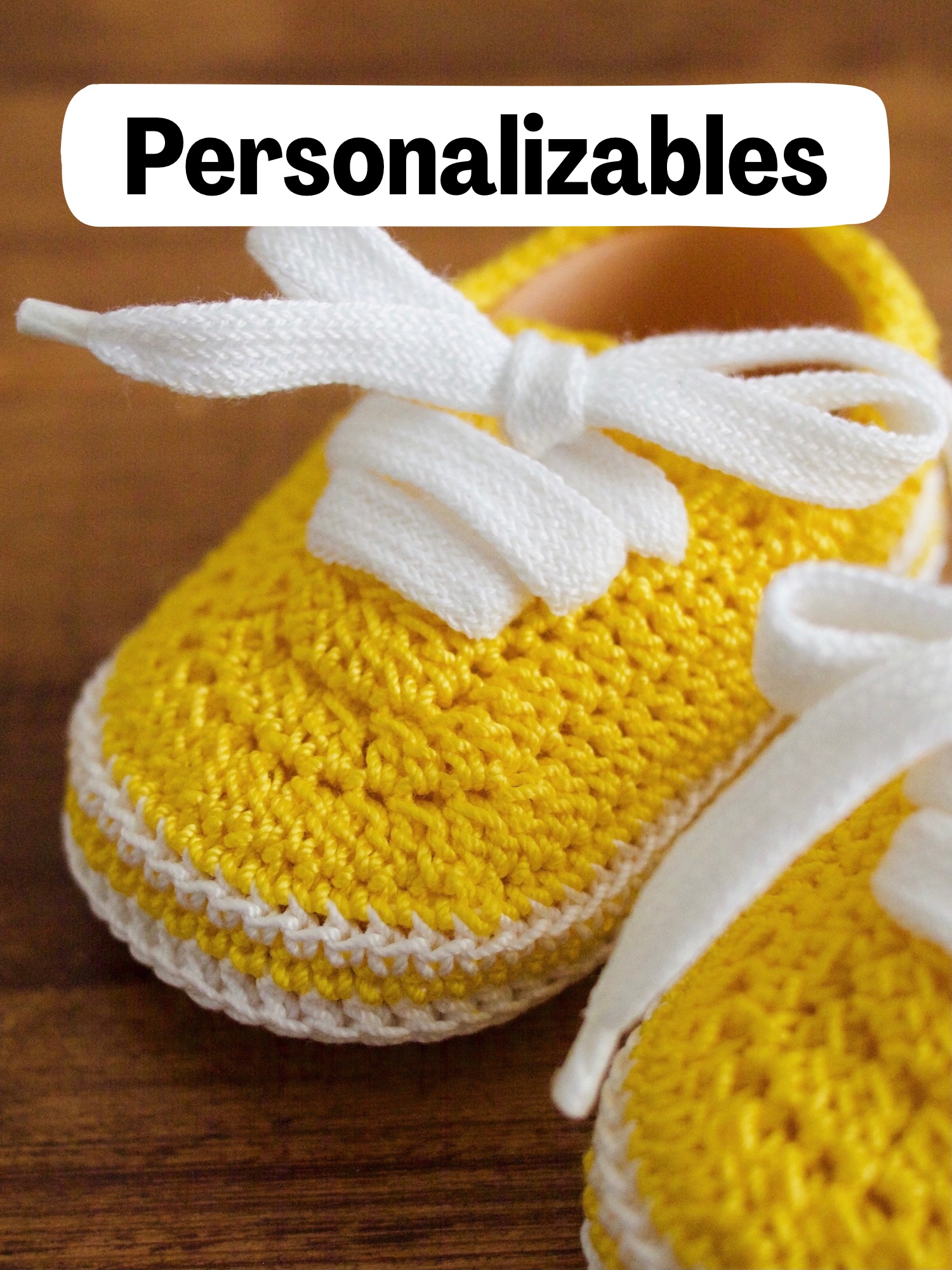 Zapatillas básicas crochet con cordón - Bebés 0 - 3 meses