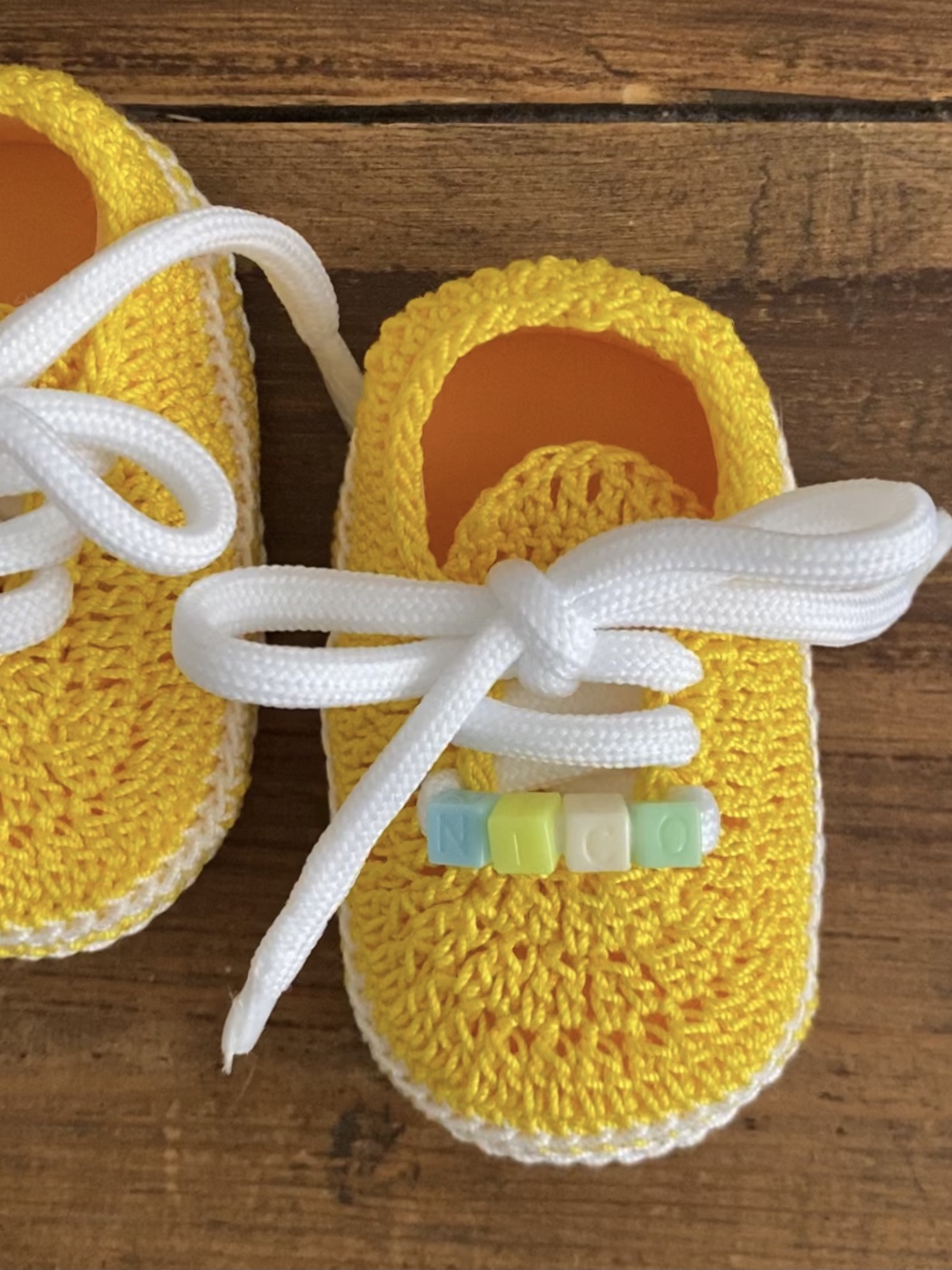 Zapatillas de crochet personalizadas nombre - Bebés 0 - 3 meses
