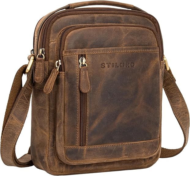 Stilord ´´Salva´´ Bolso de Hombro de Piel Para Hombre 