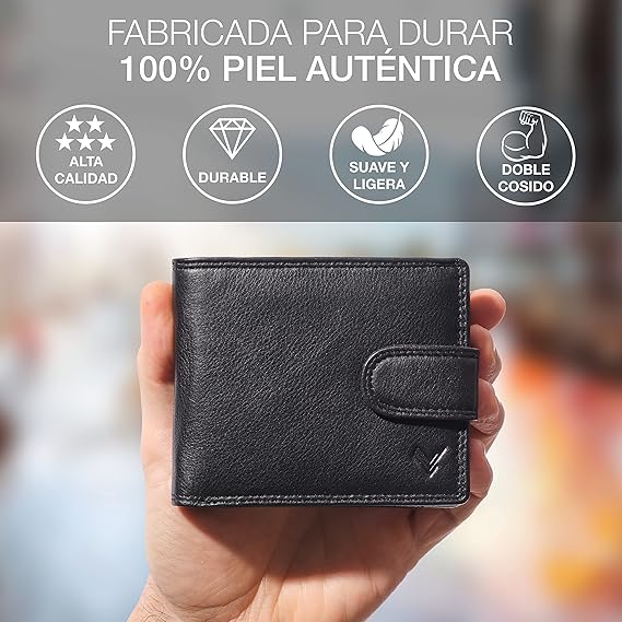 Carteras Lavalen® Para Hombre Con Protección RFID en Piel Auténtica
