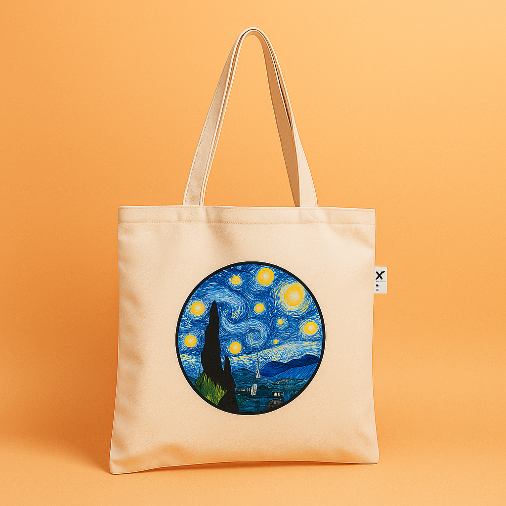 Starry Night Canvas Tote Bag