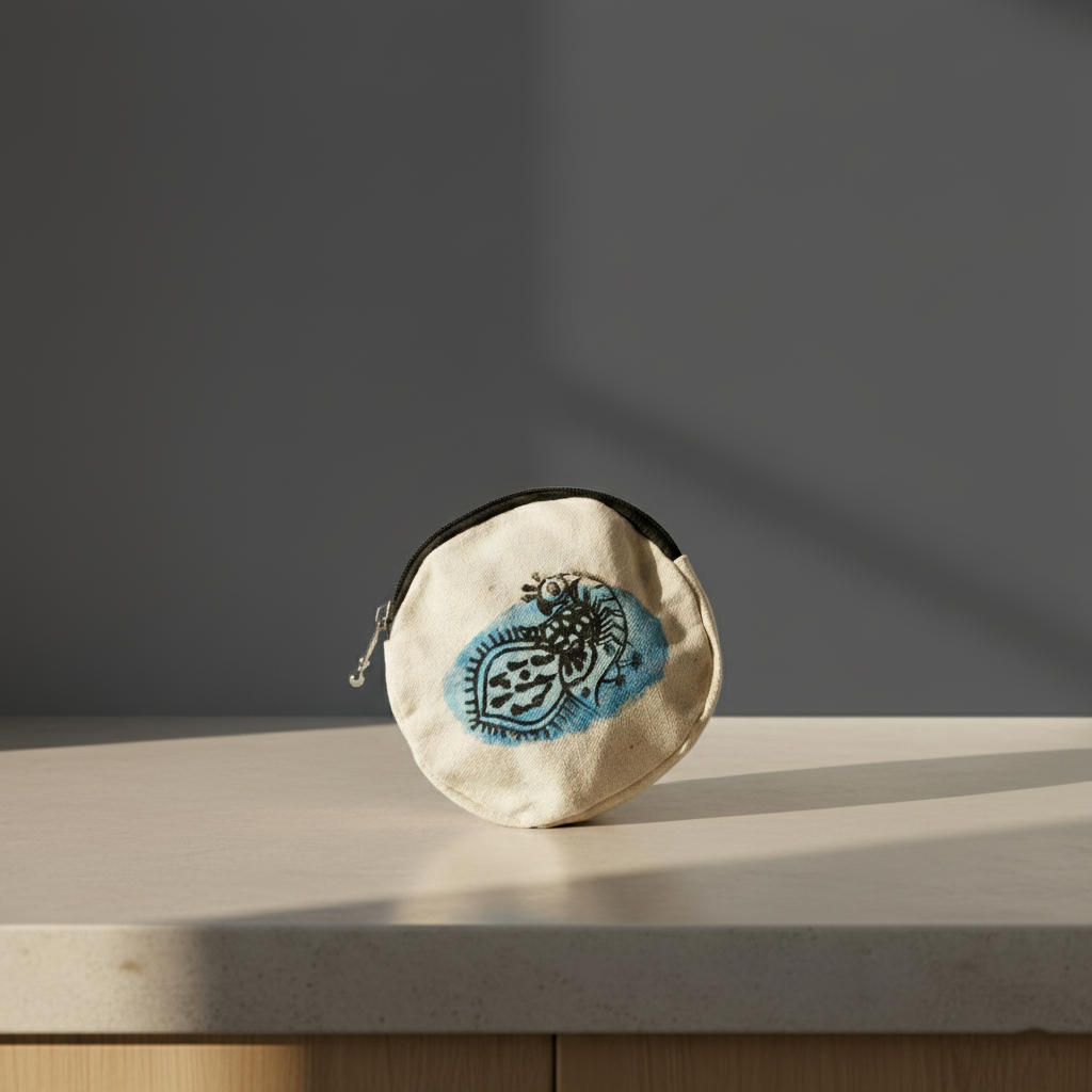 Round Canvas Coin Pouch