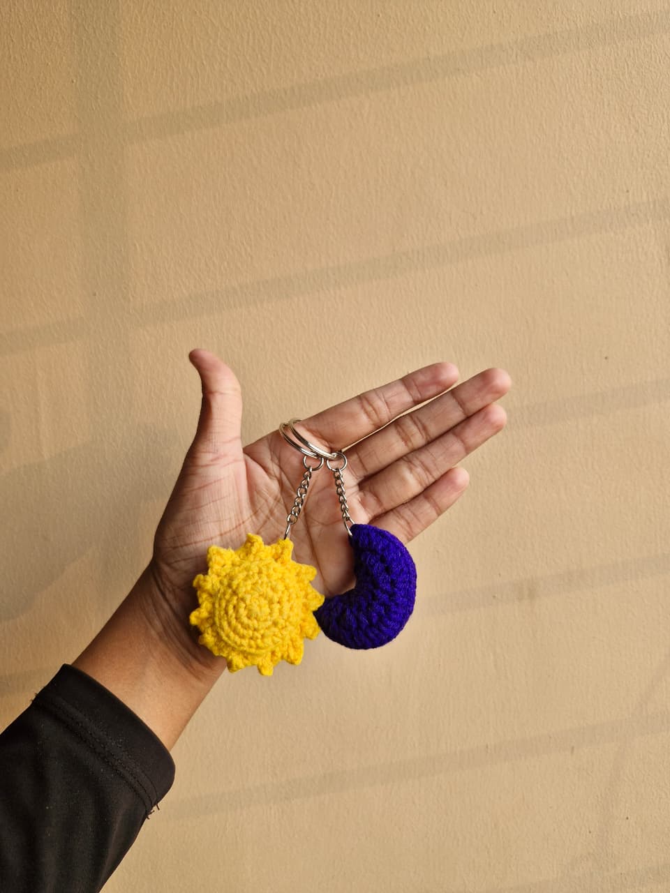 Sun & Moon Crochet Keychain Set