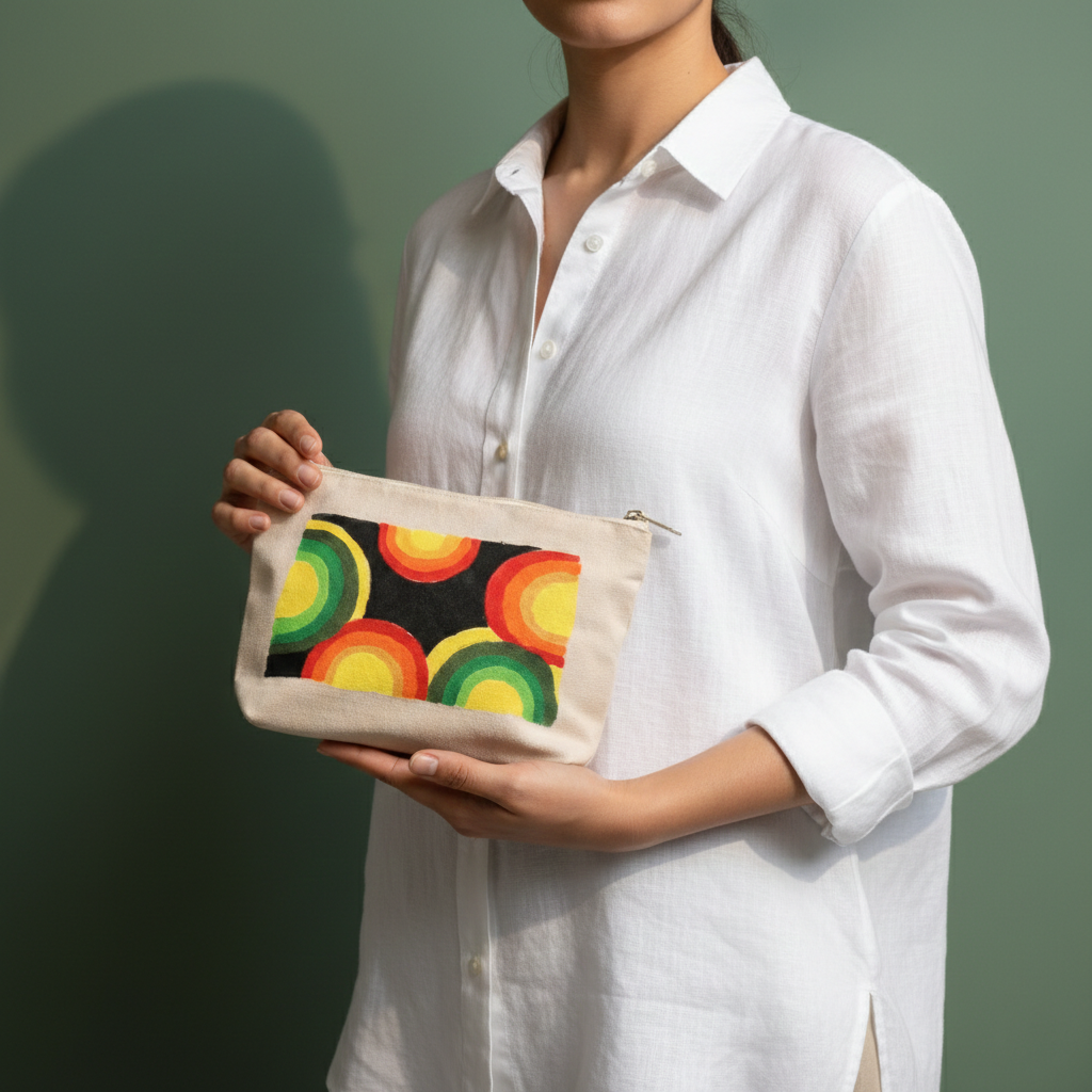 Colorful Canvas Zipper Pouch