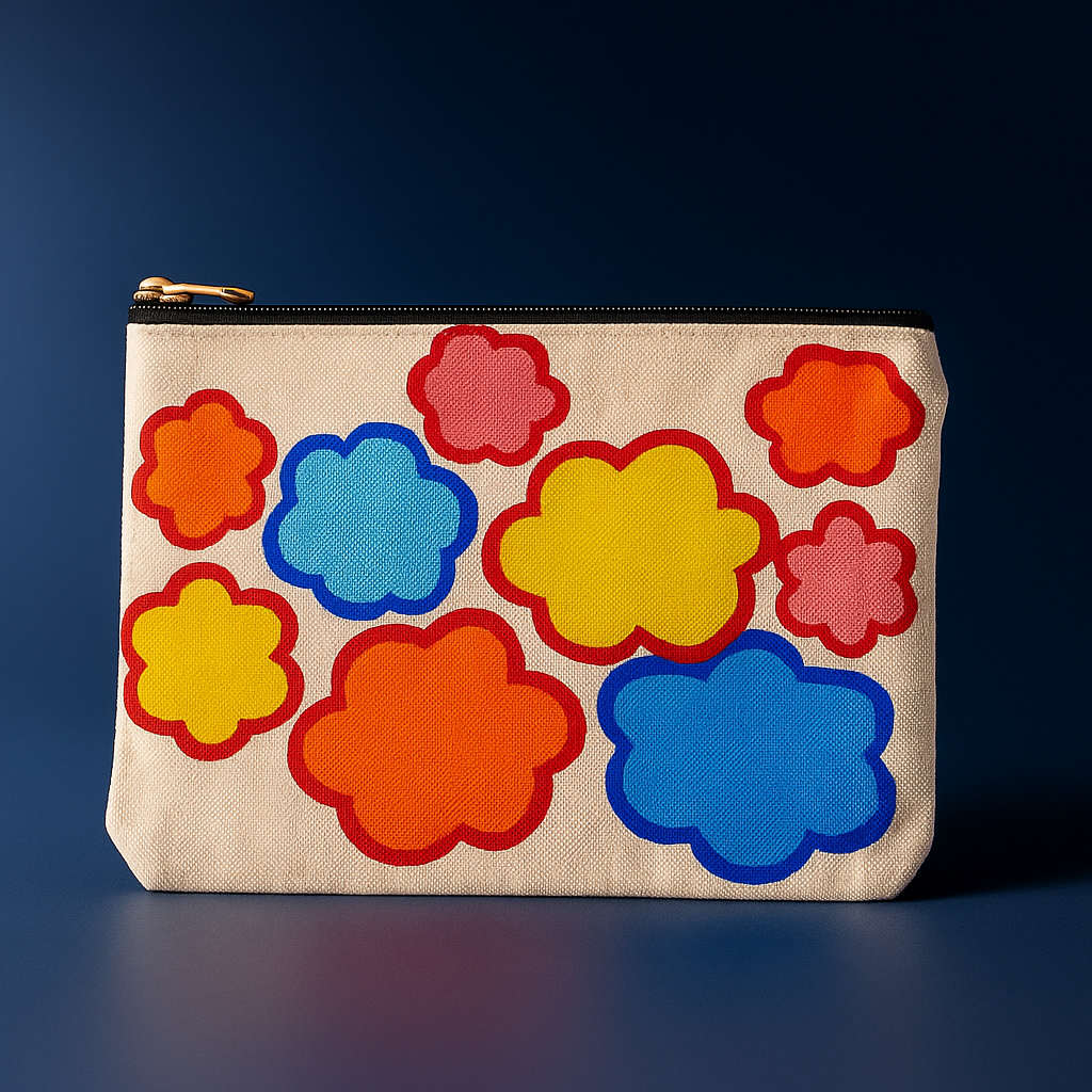 Floral Canvas Zipper Pouch