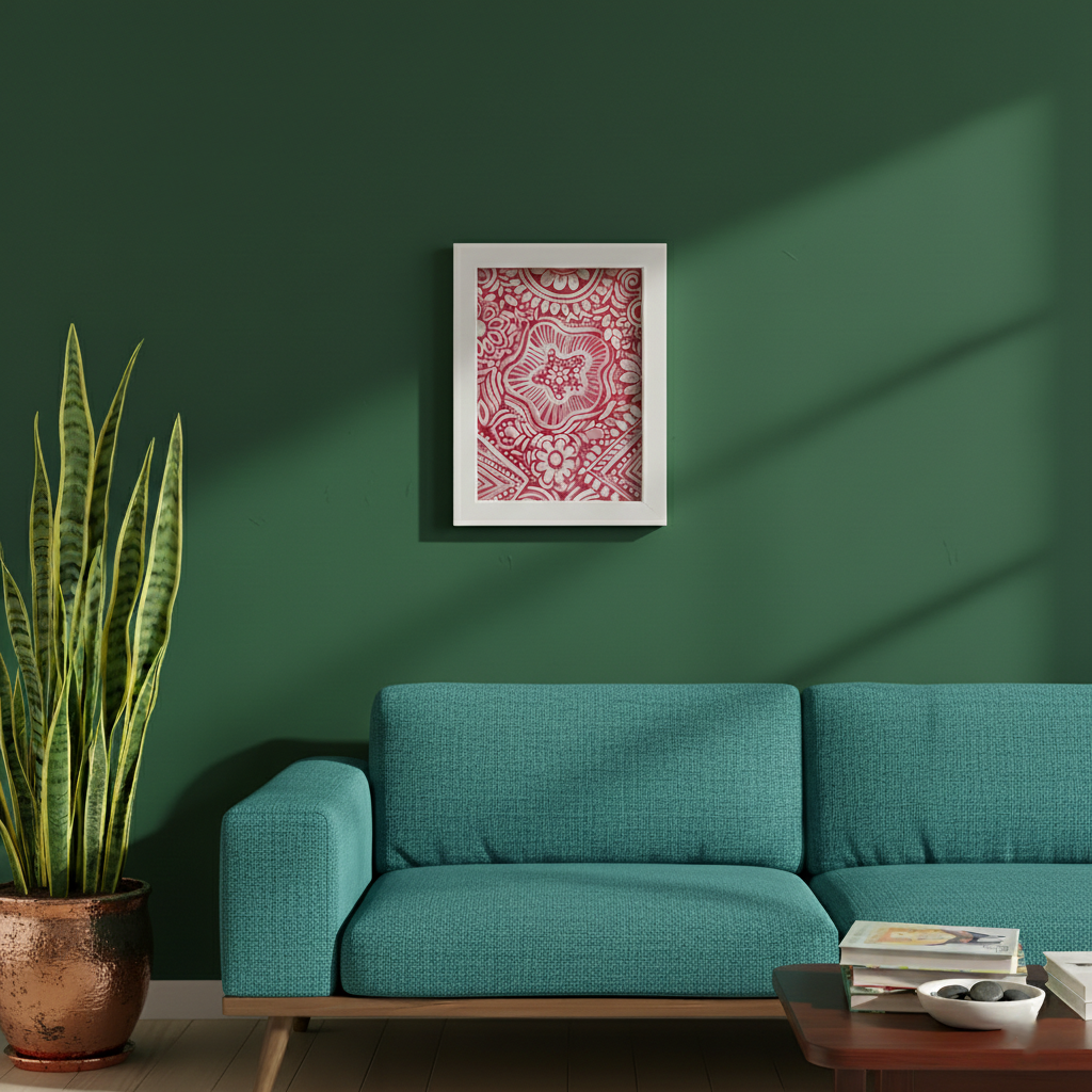 Red Mandala Art Framed Print