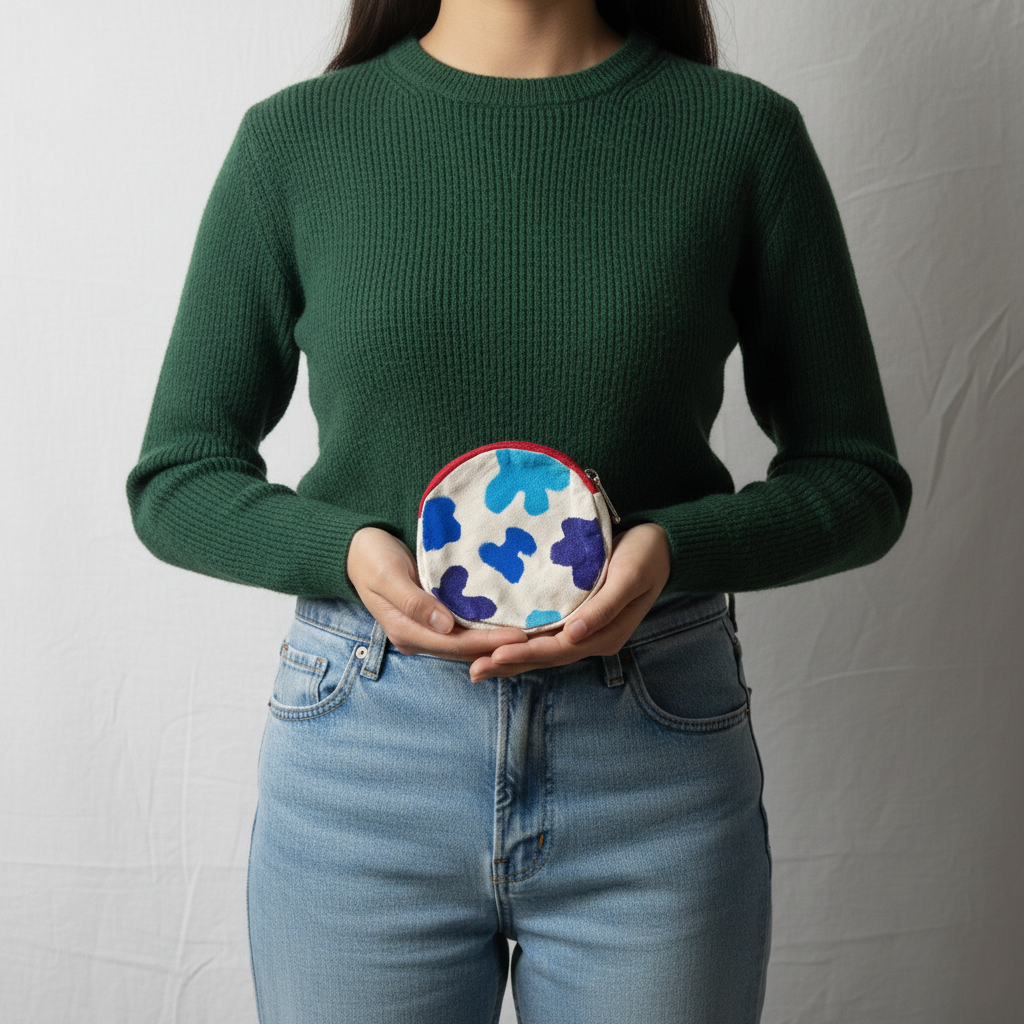 Round Canvas Coin Pouch