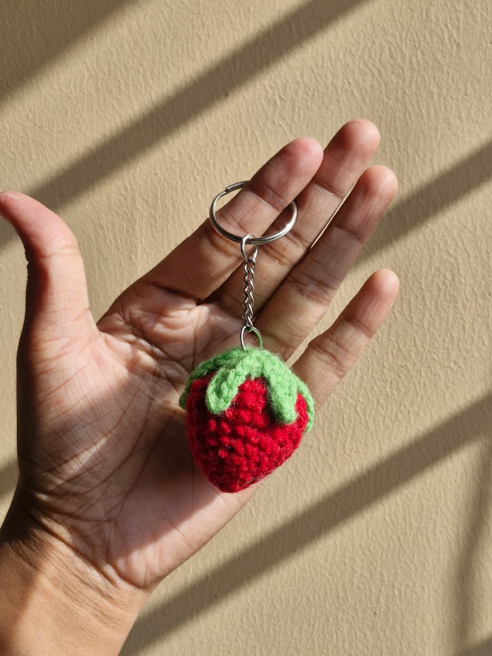 Strawberry Crochet Keychain