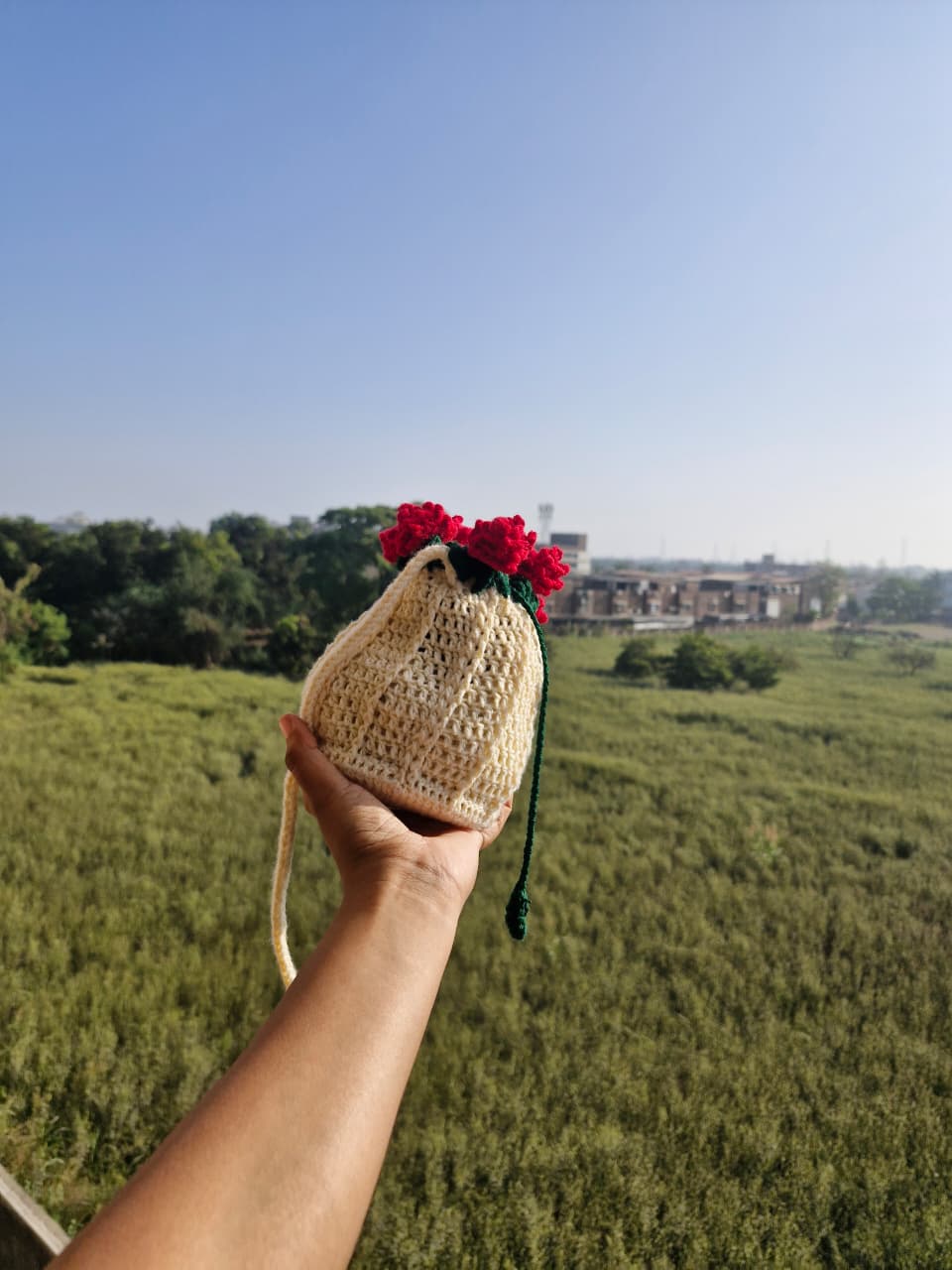 Crochet Floral Sling Bag