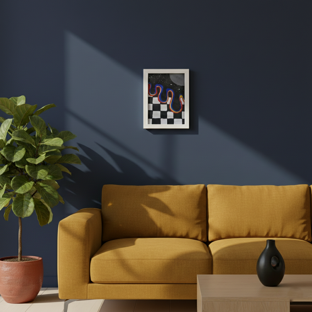 Abstract Night Waves Art Print