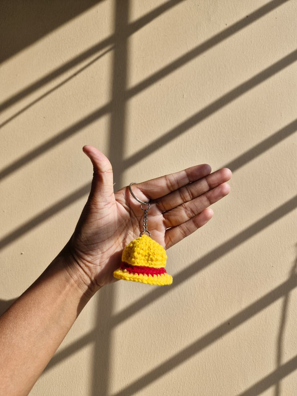 Crochet Straw Hat Keychain