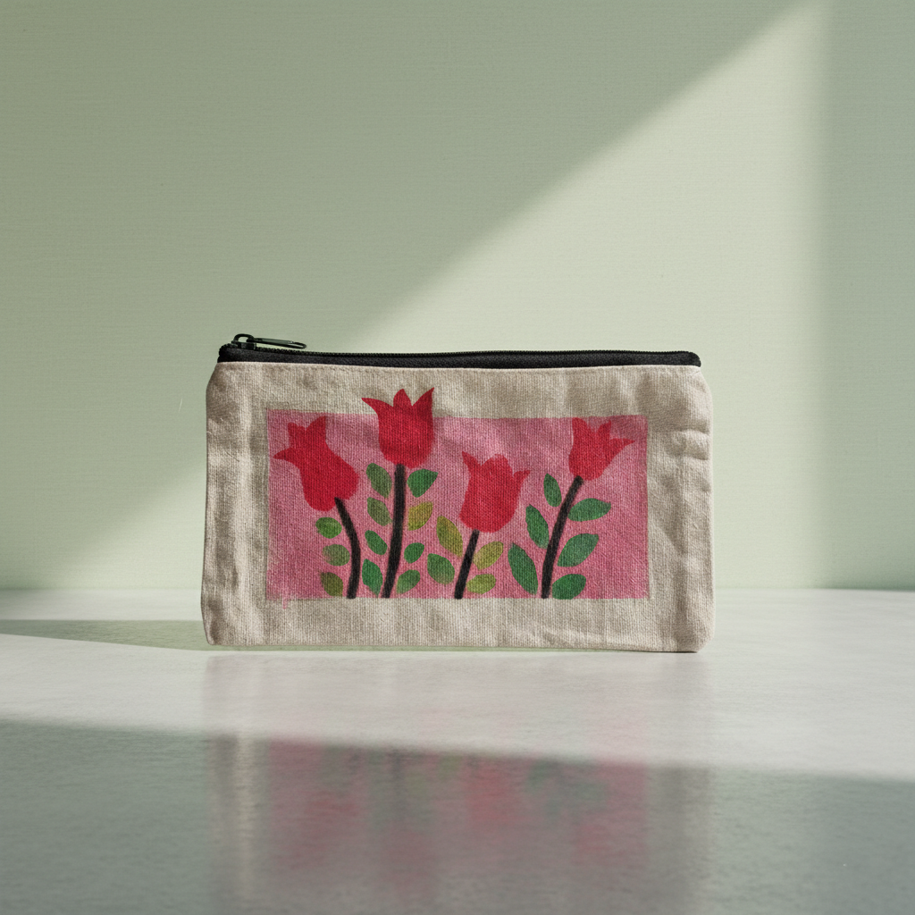 Floral Canvas Pouch