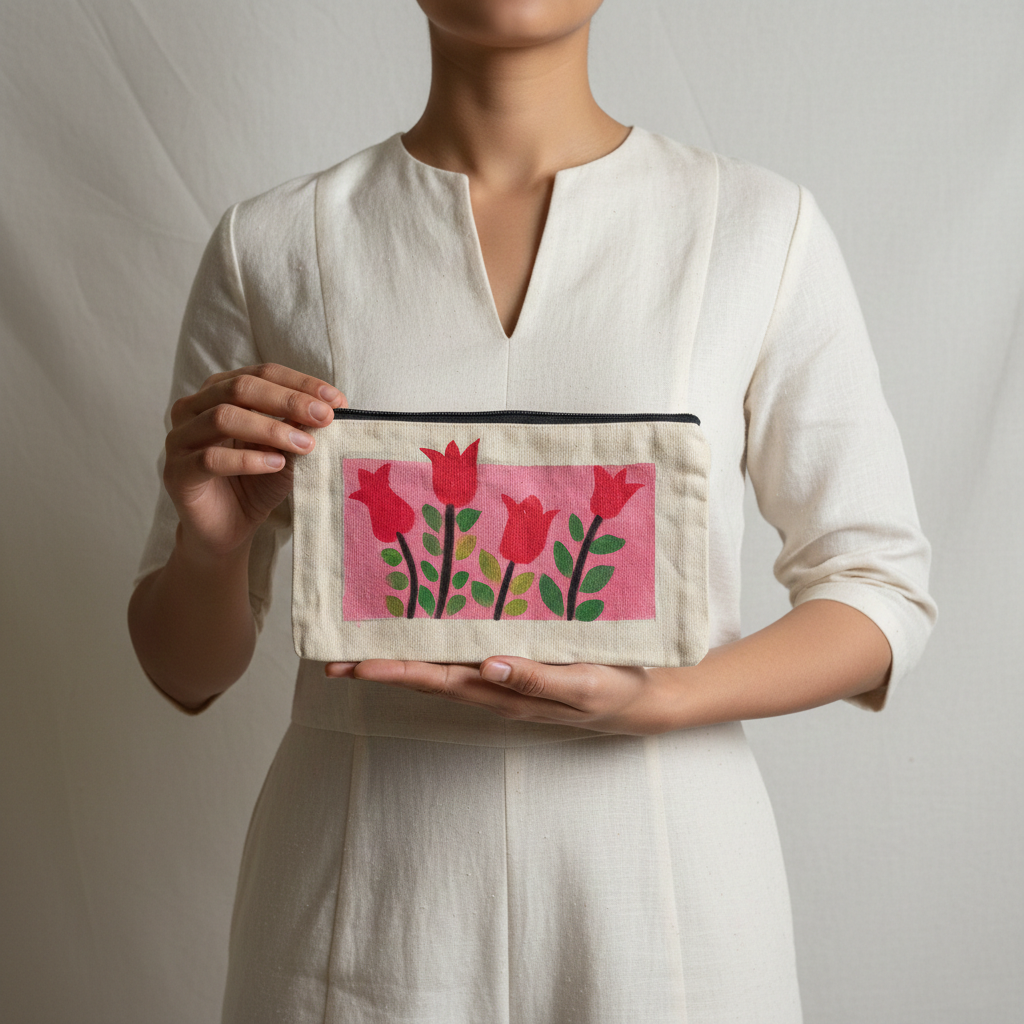 Floral Canvas Pouch