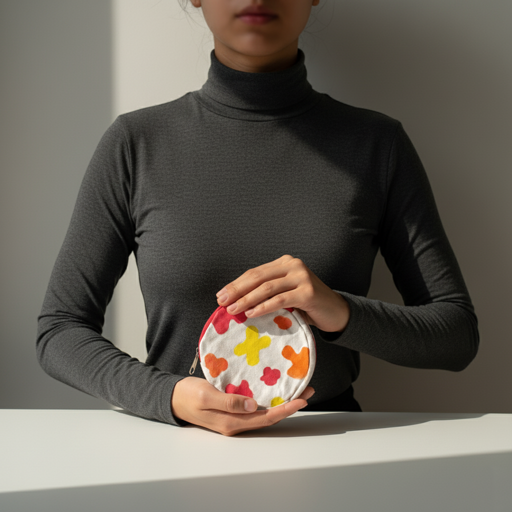 Round Canvas Coin Pouch