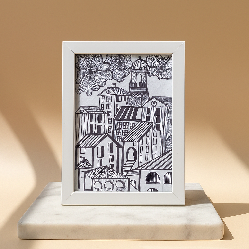 Framed Cityscape Sketch