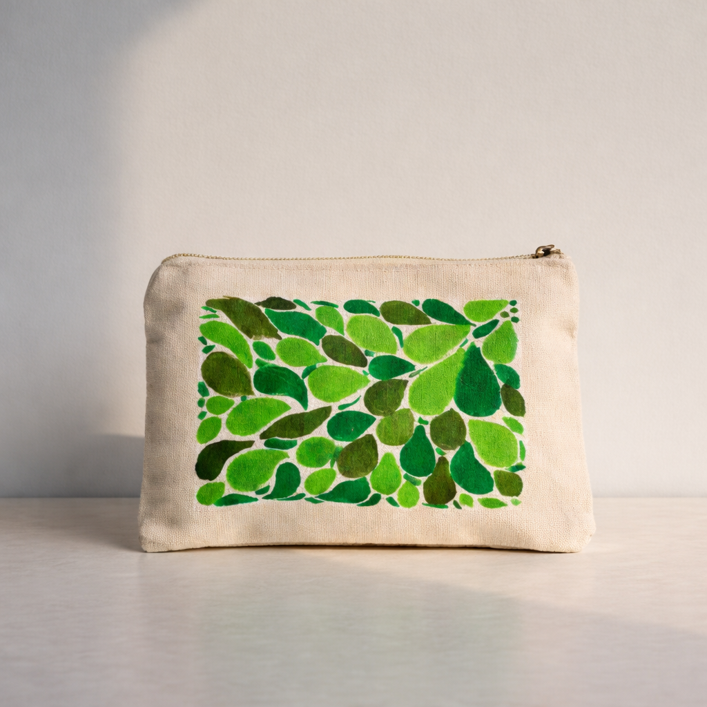 Leaf Pattern Canvas Pouch