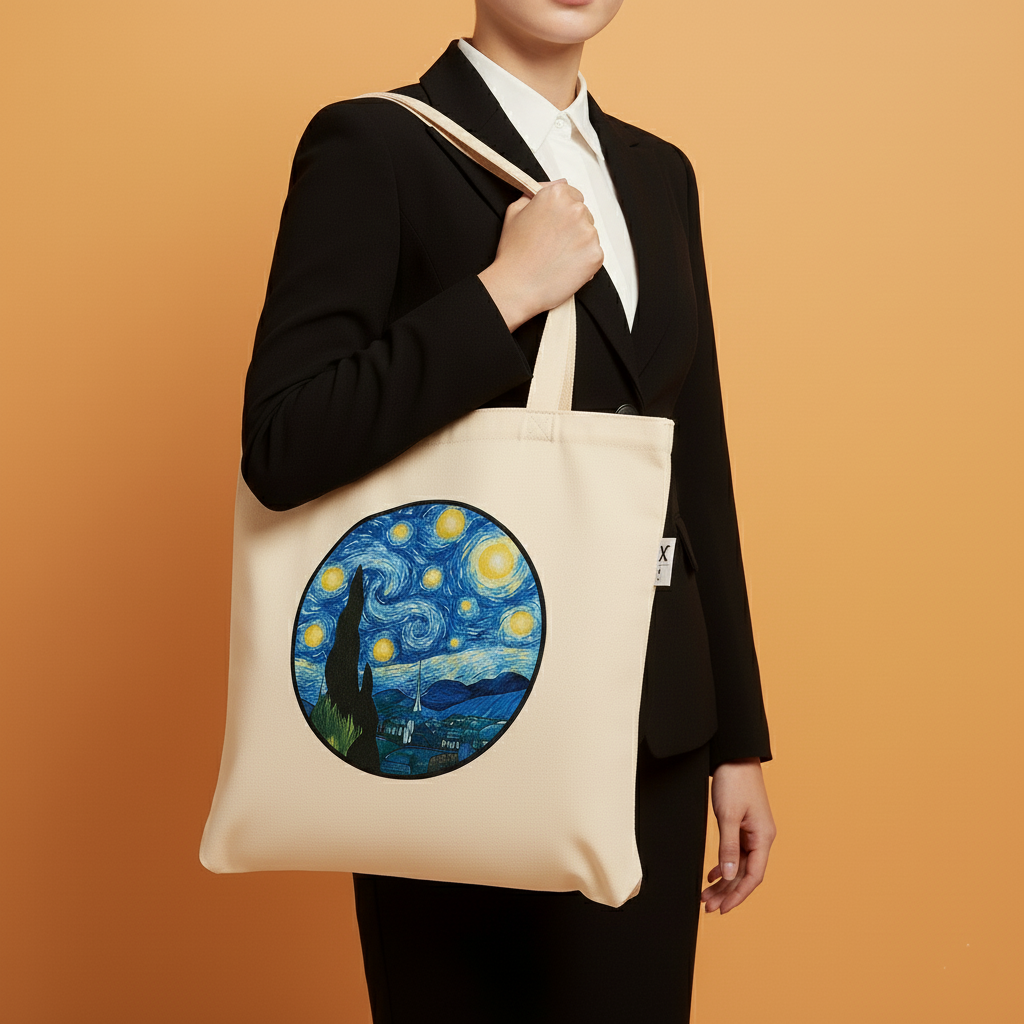Starry Night Canvas Tote Bag